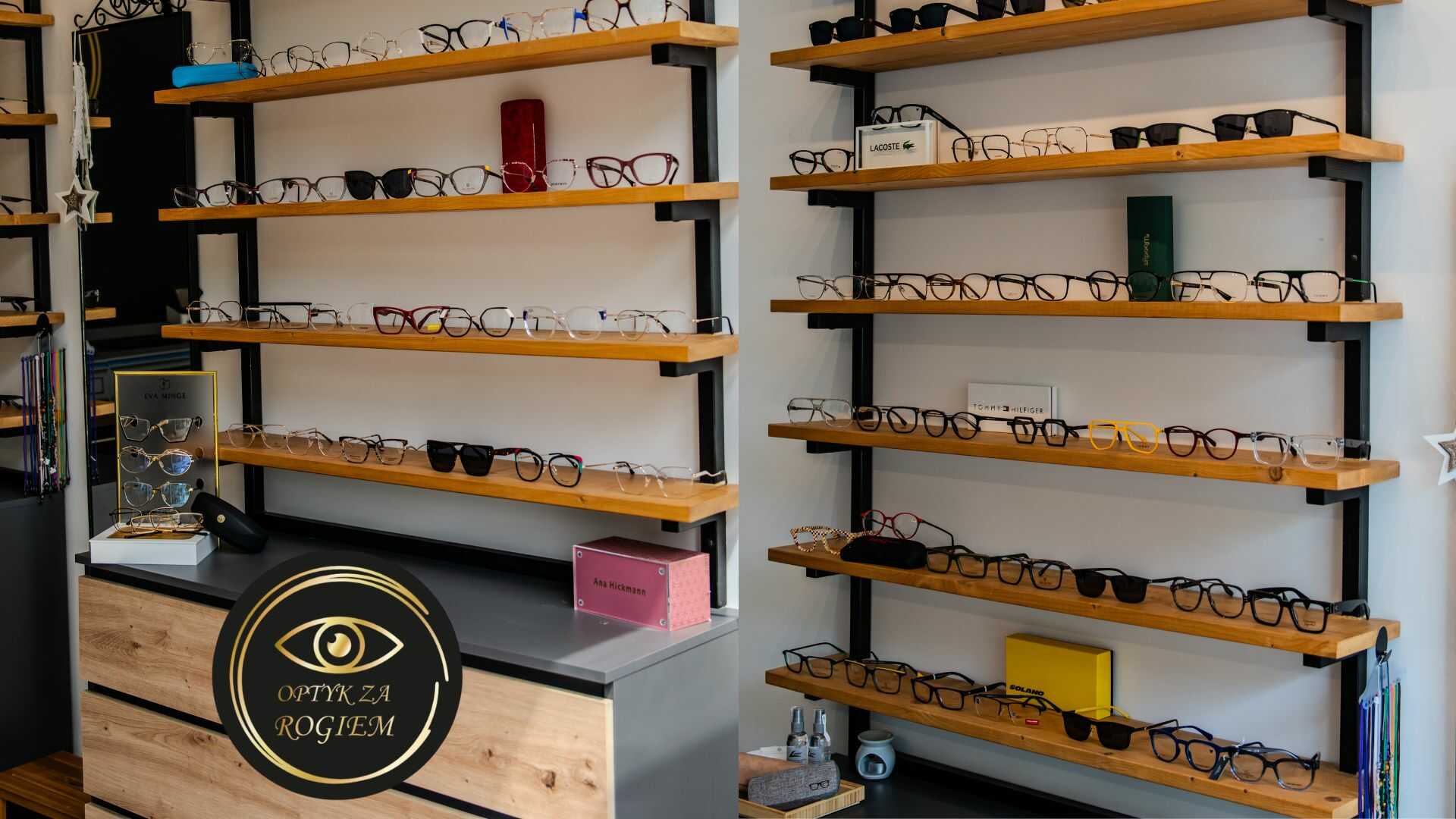 Wnętrze salonu optycznego Optyk Za Rogiem w Warszawie (Wola) – dobór okularów do pracy
