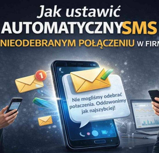 Jak ustawić automatyczny SMS po nieodebranym połączeniu w firmie – grafika promująca artykuł o FastTony CallApp na Sklepoteka.com.pl