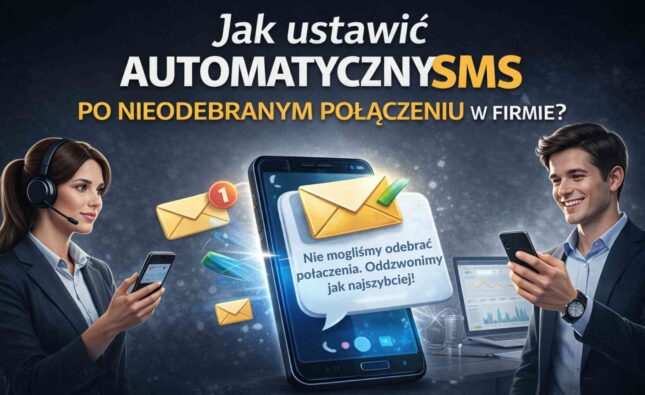 Jak ustawić automatyczny SMS po nieodebranym połączeniu w firmie – grafika promująca artykuł o FastTony CallApp na Sklepoteka.com.pl