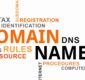 Autorytet domeny – grafika z hasłami Domain, Name, DNS i Registration